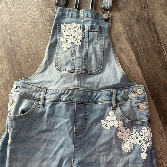 New! Justice Girls Denim Overalls Size 16 Regular NWT - Picture 3 of 8